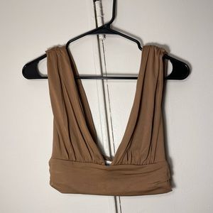 Princess Polly brown crop top